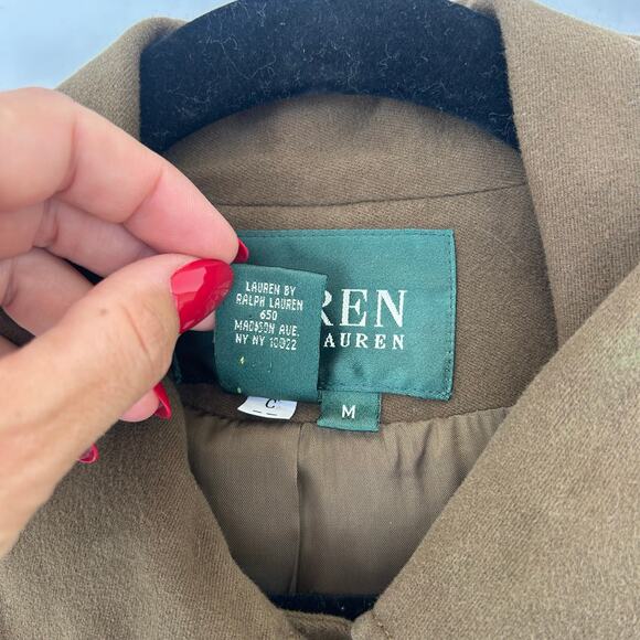 Vintage Ralph Lauren Military Field Coat Peacoat Army Green Hong Kong 90s Cotton - Picture 8 of 8